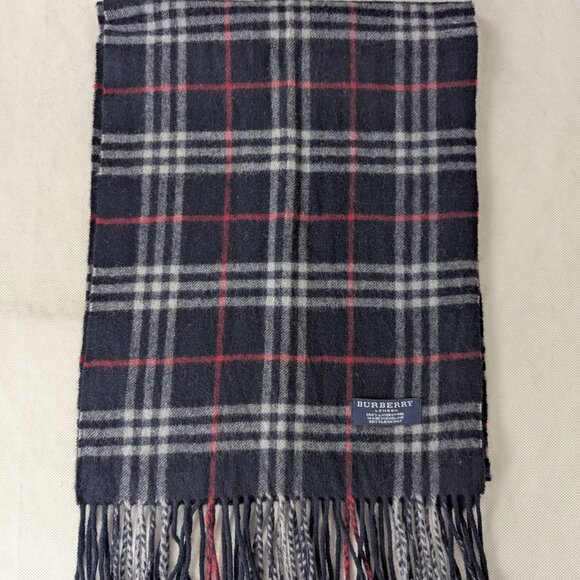 Authentic Pre-Owned Burberry Lambswool Scarf Blue – Unisex Check – Premium Wrap - Picture 5 of 7